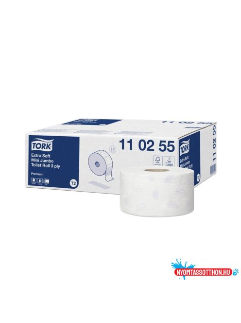 Toalettpapír 3 rétegű közületi átmérő: 18,7 cm 12 db/csomag Extra Soft Mini Jumbo Tork_110255 fehér