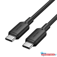 Vention Szövet USB-C -> USB-C,(3A, fekete), 1m, kábel