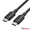 Vention Szövet USB-C -> USB-C,(3A, fekete), 2m, kábel