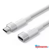   Vention USB-C 3.2/M -> USB-C 3.2/F, 0,5m,(hosszabbító, fehér, Gen2, 10Gbps), kábel