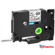   Utángyártott BROTHER TZeFX131 szalagkazetta 12 mm x 8 m flexi átlátszó alapon fekete nyomtatás