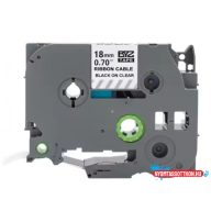   Utángyártott BROTHER TZeFX141 szalagkazetta 18mm x 8 m flexi átlátszó alapon fekete nyomtatás