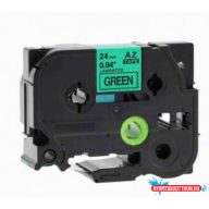   Utángyártott BROTHER TZe751 szalagkazetta 24 mm x 8m laminált zöld alapon fekete felirat