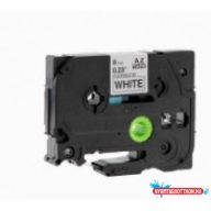   Utángyártott BROTHER TZeFX211 szalagkazetta 6mm x 8m fehér alapon fekete felirat flexi IK