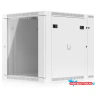   Ubiquiti UACC-RACK-12U-WALL-SW-G 19" 12U 639x600x703mm MAX:80kg üvegajtós fehér kétrészes fali rack szekrény