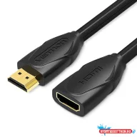   Vention HDMI/M -> HDMI/F (hosszabbító, fekete), 1m, kábel