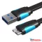 VENTION KÁBEL Lapos USB3.0 A M to Micro B M Kábel 0.25M Black