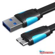 VENTION KÁBEL Lapos USB3.0 A M to Micro B M Kábel 1M Black