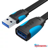 Vention USB 3.0 (hosszabbító, lapos, fekete), 0,5m, kábel