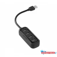 Vention USB 2.0 (4-Portos), 0,15m, (fekete), hub