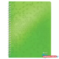 Spirálfüzet kockás LEITZ Wow A/4 80 lapos zöld