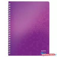 Spirálfüzet kockás LEITZ Wow A/4 80 lapos lila