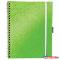 Spirálfüzet kockás LEITZ Wow Active A/4 80 lapos zöld