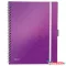 Spirálfüzet kockás LEITZ Wow Active A/4 80 lapos lila