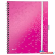 Spirálfüzet kockás LEITZ Wow Active A/4 80 lapos rózsaszín