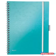Spirálfüzet kockás LEITZ Wow Active A/4 80 lapos jégkék