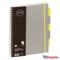 Spirálfüzet kockás GRAND A/4 100 lapos regiszteres szürke