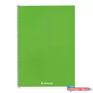 Spirálfüzet vonalas FORTUNA Monocolor A/5 70 lapos zöld