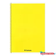Spirálfüzet vonalas FORTUNA Monocolor A/5 70 lapos sárga