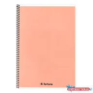 Spirálfüzet vonalas FORTUNA Monocolor A/4 70 lapos pasztell barack