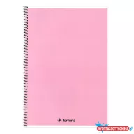 Spirálfüzet vonalas FORTUNA Monocolor A/4 70 lapos pasztell rózsaszín