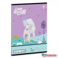 Füzet vonalas ARS UNA A/5 32 lapos 14-32 1.osztályos Cute Animals-Unicorn