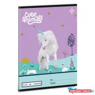Füzet vonalas ARS UNA A/5 32 lapos 16-32 2.osztályos Cute Animals-Unicorn