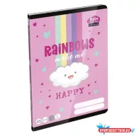 Füzet vonalas LIZZYSULI A/5 32 lapos 14-32 1.osztályos  Lollipop Rainbow