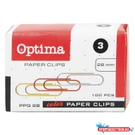 Gemkapocs OPTIMA 28mm színes 100 darabos
