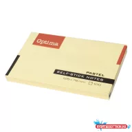 Öntapadós jegyzettömb OPTIMA 75x127mm sárga 100 lap