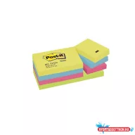 Öntapadós jegyzettömb 3M Post-it 38x51mm energikus színek 12x100 lapos
