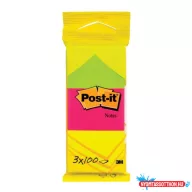 Öntapadós jegyzettömb 3M Post-it LP6812 38x51mm neon  3x100 lap