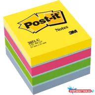 Öntapadós jegyzettömb 3M Post-it LP2051U 51x51mm mini kocka ultra színek 400 lap