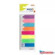 Öntapadó oldaljelölő STICK'N műanyag neon színek 4x45x12mm + nyilak 4x42x12 mm