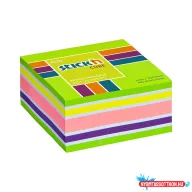   Öntapadós jegyzettömb STICK'N 76x76mm neon zöld mix 400 lap