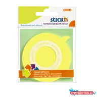 Öntapadós jegyzettömb STICK'N 70x70mm 360°-ban Öntapadós szövegbuborék forma sárga 50 lap
