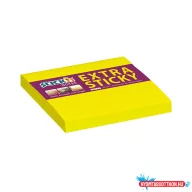 Öntapadós jegyzettömb STICK'N extra erős 76x76mm neon sárga 90 lap