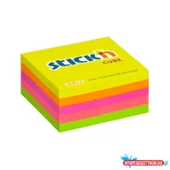 Öntapadós jegyzettömb STICK'N 51x51mm neon mix 250 lap