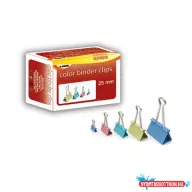 Binder csipesz 25 mm színes 12 darabos