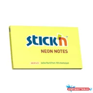 Öntapadós jegyzettömb STICK'N 76x127mm sárga 100 lap