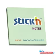 Öntapadós jegyzettömb STICK'N 76x76mm pasztell zöld 100 lap