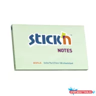 Öntapadós jegyzettömb STICK'N 76x127mm pasztell zöld 100 lap