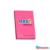 Öntapadós jegyzettömb STICK'N 76x51mm neon pink 100 lap