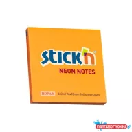 Öntapadós jegyzettömb STICK'N 76x76mm neon narancs 100 lap