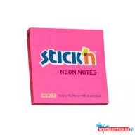 Öntapadós jegyzettömb STICK'N 76x76mm neon pink 100 lap
