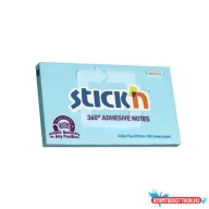 Öntapadós jegyzettömb STICK'N 76x127mm 360°-ban tapadó kék 100 lap