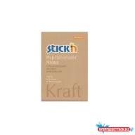 Öntapadós jegyzettömb STICK'N Kraft notes 76x51mm újrahasznosított natúr barna 100 lap