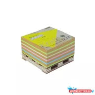 Öntapadós jegyzettömb STICK'N Kraft cube 76x76mm mini raklapos mix 400 lap