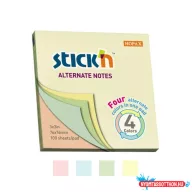 Öntapadós jegyzettömb STICK'N 76x76mm pasztell mix 100 lap