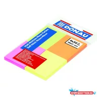 Öntapadós jegyzettömb DONAU 38x51 mm 4x50 lap vegyes neon színek